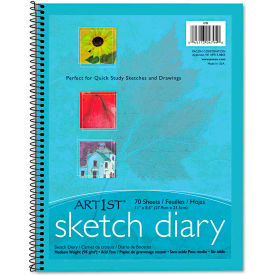 Art1st Sketch Diary, 8-1/2" x 11", White, 70 Sheets/Pad