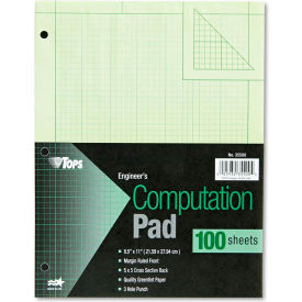 Engineering Computation Pad, 8-1/2" x 11", Green Tint, 100 Sheets/Pack