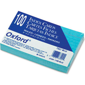 Rule Index Cards, 3" x 5", Blue, 100/Pack