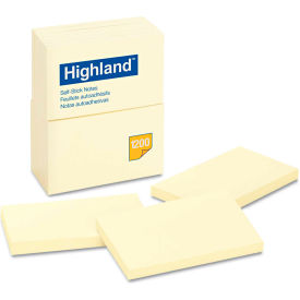 Highland Self-Stick Pads, 4" x 6", Yellow, 100 Sheets, 12/Pack
