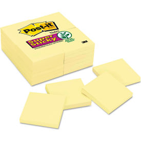 Super Sticky Notes 3" x 3", Canary Yellow, 90 Sheets/Pad, 24/Pack