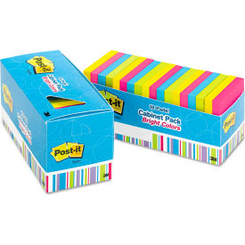 Post-it Notes, 3" x 3", Bright, 100 Sheets, 18/Pack