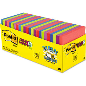 Super Sticky Notes, 3" x 3", Jewel Pop, 70 Sheets, 24/Pack