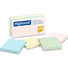 Sticky Note Pads, 3" x 3", Pastel, 100 Sheets, 12/Pack