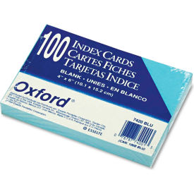 UnRule Index Cards, 4" x 6", Blue, 100/Pack