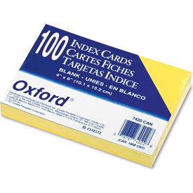 UnRule Index Cards, 4" x 6", Canary, 100/Pack