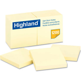 Self-Stick Pads, 3" x 3", Yellow, 100 Sheets, 12/Pack