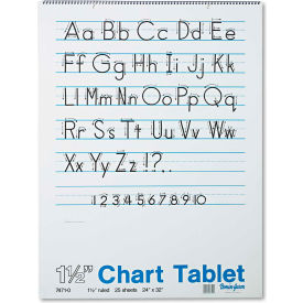Chart Tablets w/Manuscript Cvr, 24" x 32", White, 25 Sheets/Pack
