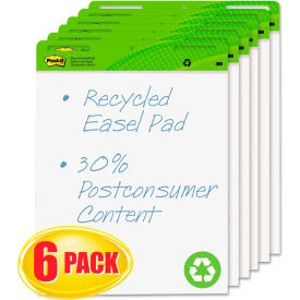 Easel Pads Self-Stick Recycled Easel Pads, 25" x 30", White, 30 Sheets, 6 Pack