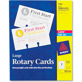 Large Rotary Cards, 3" x 5", 3 Cards/Sheet, 50 Cards/Box
