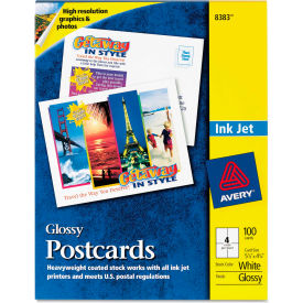 Photo-Quality Glossy Postcards for Inkjet Printers, 4" x 6", Glossy White, 100/Pack