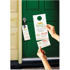 Door Hanger W/Tear-Away Cards, 9-1/2" x 12-1/8", White, 80/Pack