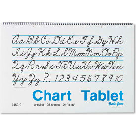 Chart Tablets 12" x 24", White, 1 Each