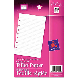 Mini Binder Filler Paper, 5-1/2" x 8-1/2", White, 100 Sheets