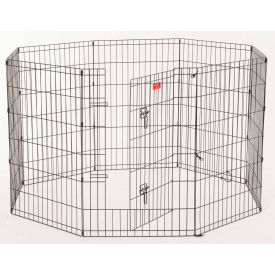 Heavy Duty Dog Exercise Pen With Stakes 24"W x 36"H, Black