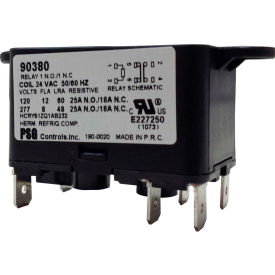 Heavy Duty Relay 50/60 Hz 8 Amps @240V; Coil 24VAC