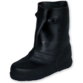 12" Rubber Overboots, Men's, Black, Size 17-19, 1 Pair