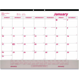 Monthly Desk Pad Calendar, 22 x 17, White/Maroon, 2024
