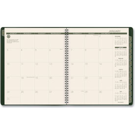 Recycled Monthly Planner, 11 x 9, Green Cover, 13-Month: Jan 2025 to Jan 2026