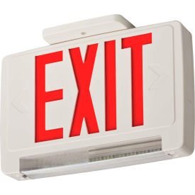 LED Integrated Exit-Unit Combo, White W/Red Letters