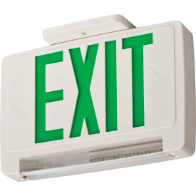 LED Integrated Exit-Unit Combo, White with Green Letters