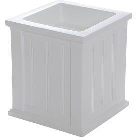 16" x 16" Square Planter, White