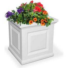 16" x 16" Square Planter, White