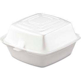 Hinged Lid Foam Food Containers - 5-1/2" x 5-3/8" x 2-7/8" - 400 Pack