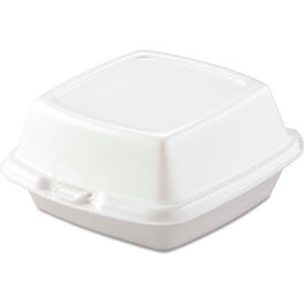 Hinged Lid Foam Food Containers 5-7/8" x 6" x 3" - 400 Pack