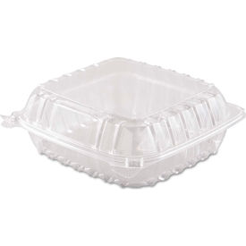 Hinged Lid Plastic Containers 8-3/10" x 8-3/10" x 3" 1 Compartment Pack