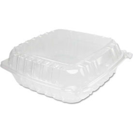 Hinged Lid Plastic Containers 9" x 9-1/3" x 3" 1 Compartment - 200 Pack