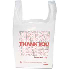 Printed "Thank You" Bags With Handles, 11-1/2"W x 21"L, 12.5 Micron, White, 900/Pack
