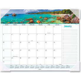 Seascape Panoramic Desk Pad, 22 x 17, Clear Corners, Jan-Dec, 2025