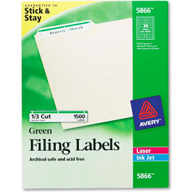 Self-Adhesive File Folder Labels, Green Border, 1500/Box