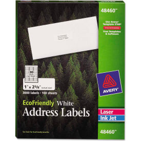 EcoFriendly Labels, 1 x 2-5/8, White, 3000/Pack