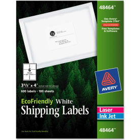 EcoFriendly Labels, 3-1/3 x 4, White, 600/Pack