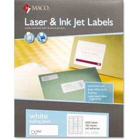 White All-Purpose Labels, 1 x 2-5/8, 3000/Box