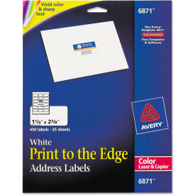 Address Labels for Color Laser & Copier, 1-1/4 x 2-3/8, Matte White, 450/Pack