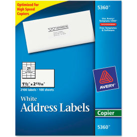 Self-Adhesive Address Labels for Copiers, 1-1/2 x 2-13/16, White, 2100/Box