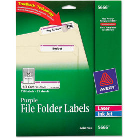 Self-Adhesive Laser/Inkjet File Folder Labels, Purple Border, 750/Pack