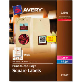 Print-To-The-Edge Easy Peel Labels with TrueBlock, 1-1/2 x 1-1/2, White, 600/Pk