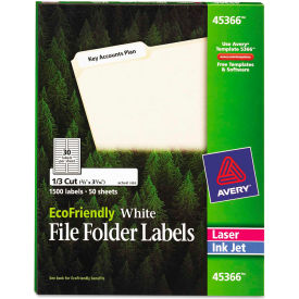 EcoFriendly Labels, 2/3 x 3-7/16, White, 1500/Pack