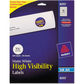 Inkjet Labels for Color Printing, 1-1/2" Dia, Matte White, 400/Pack
