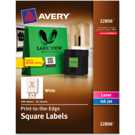 Print-To-The-Edge Easy Peel Labels with TrueBlock, 2 x 2, White, 300/Pack