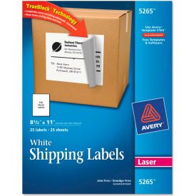 Shipping Labels with TrueBlock Technology, 8-1/2 x 11, White, Laser, 25/Pack