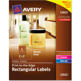 Rectangle Easy Peel Labels, 2 x 3, Clear, 80/Pack