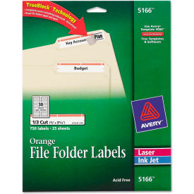 Permanent Adhesive File Folder Labels, Orange Border, 750/Pack