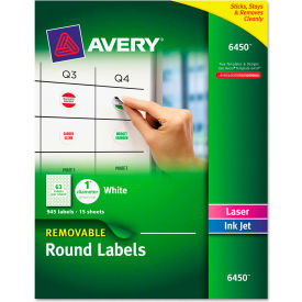 Removable Inkjet/Laser ID Labels, 1" Diameter, White, 945/Pack