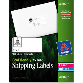 EcoFriendly Labels, 2 x 4, White, 1000/Pack