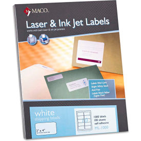 White All-Purpose Labels, 2 x 4, 1000/Box